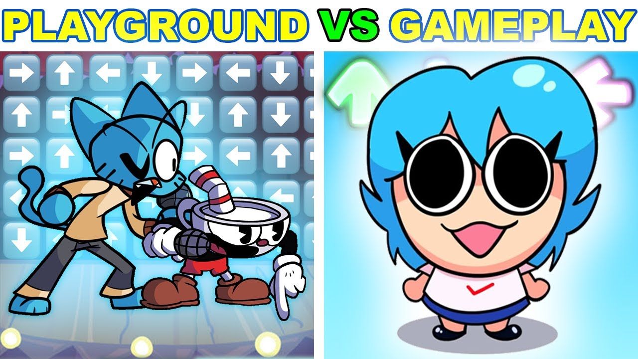 FNF Character Test Gameplay VS Playground Pow Sky Gumball Cuphead MGN